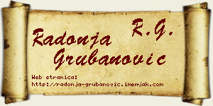 Radonja Grubanović vizit kartica